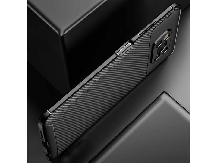 Actual product image Screenguard Xiaomi Poco X3 Pro Cover Carbon Design TPU Case (Xiaomi Poco X3 Pro)