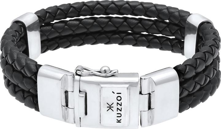Immagine prodotto Kuzzoi Bracciale di base (23 cm, Cuoio, Nessuna pietra, Argento 925)