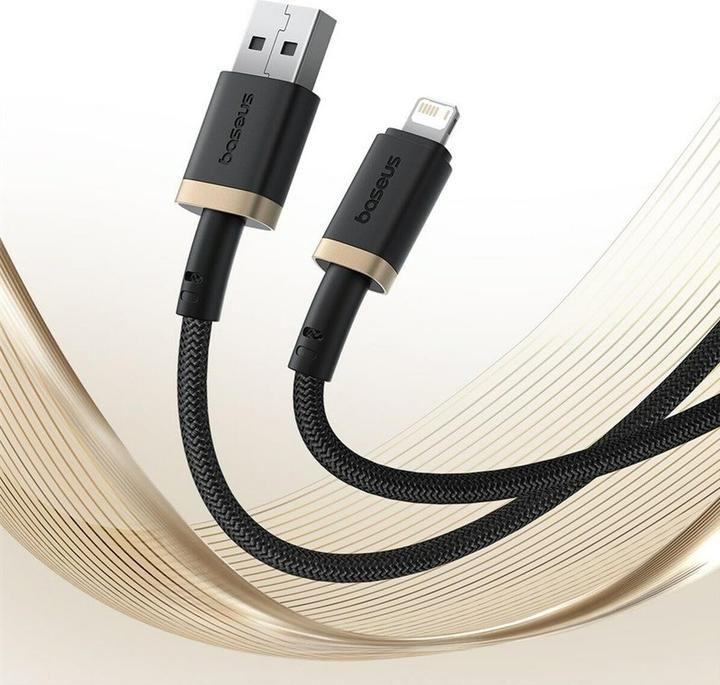 Actual product image Baseus Dura fast charging cable type A to IP 2.4A black gold (1 m, USB 2.0)