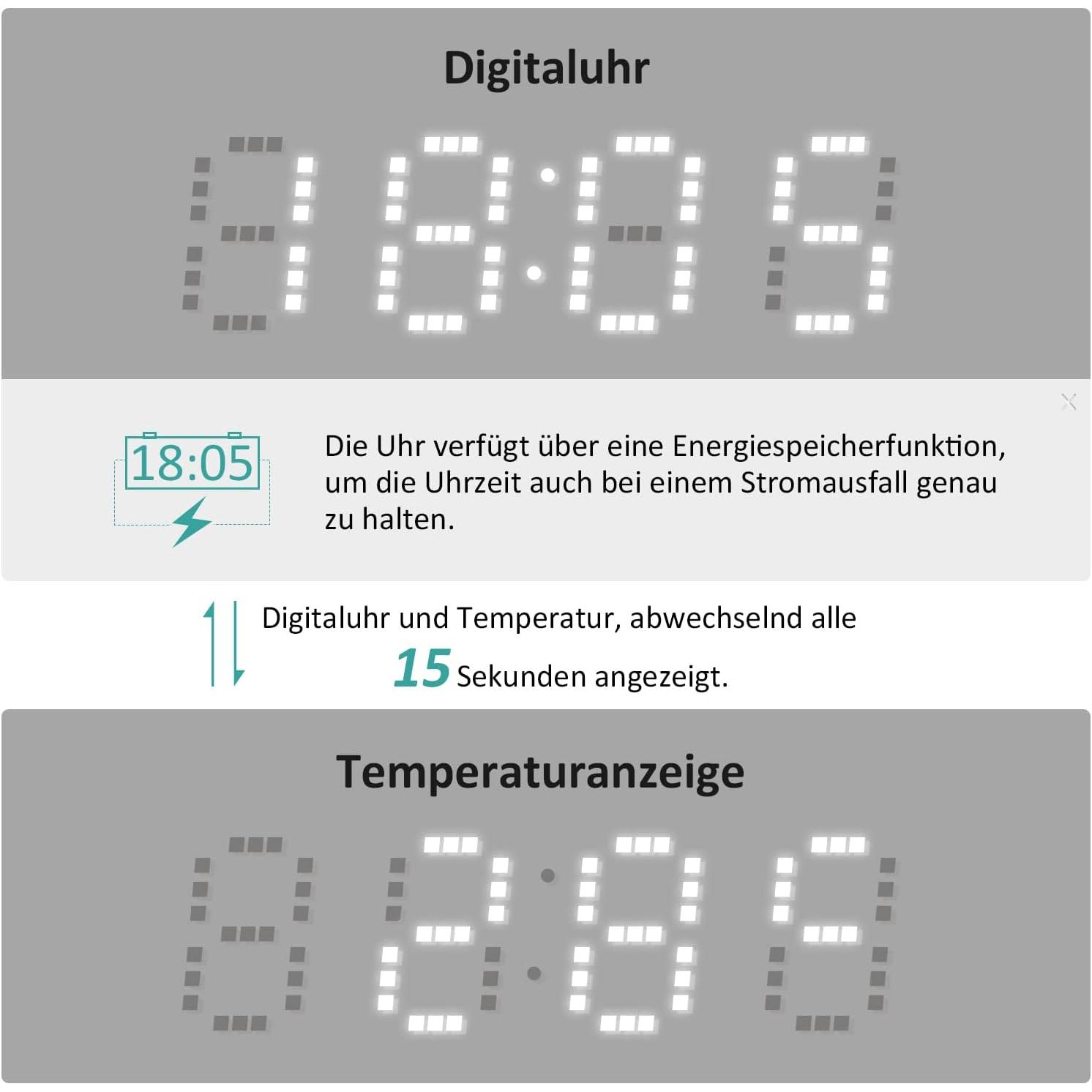 Thumbnail - Emke, Spiegelschrank, Badspiegel mit Beleuchtung 100*70cm,Beschlagfrei, Temperatur und Uhr Kaltweiss(6500K), Dimmbar (10...