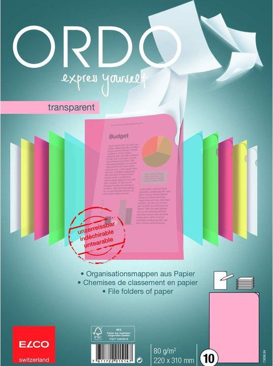 Image du produit Elco Couverture transparente Ordo A4 (A4, 10x)
