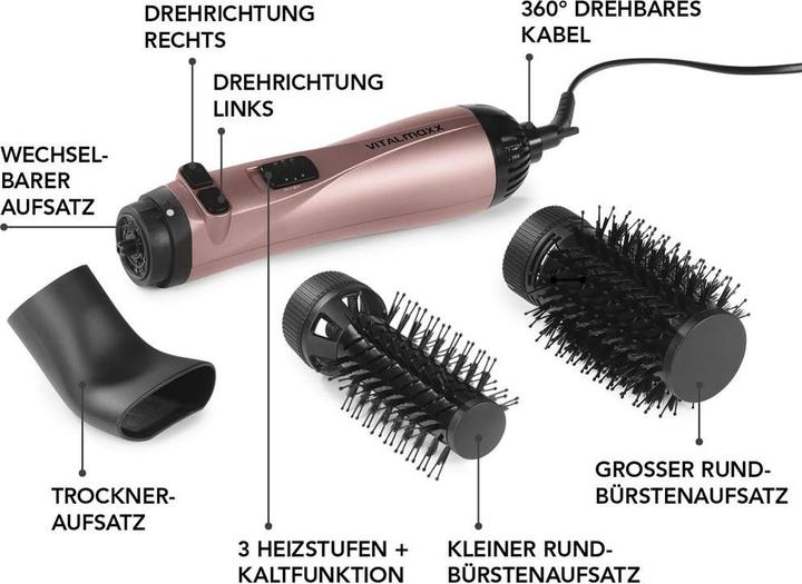 Image du produit Vitalmaxx Warmluftbürste Anthrazit, Rose