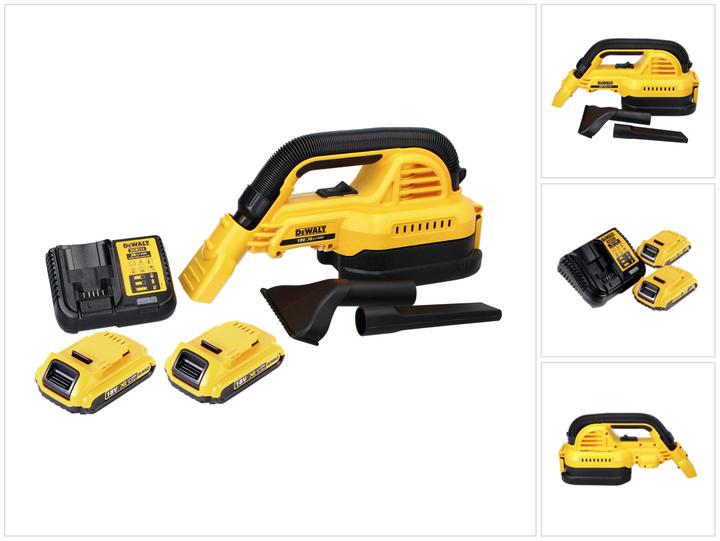 DeWalt DCV 517 D2 Aspirateur à main sans fil 18 V 1,9 L + 2x batterie 2,0 Ah + chargeur