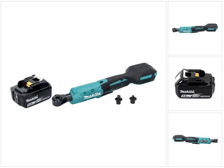 Produktbild Makita DWR 180 T1 Akku Ratschenschrauber 18 V 47,5 Nm 1/4" 3/8" + 1x Akku 5,0 Ah - ohne Ladegerät (1/4")