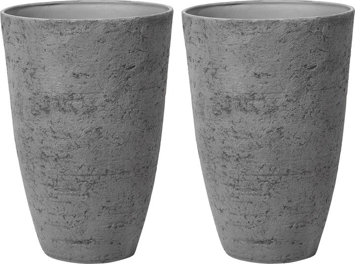 Productafbeelding Beliani Bloempot Set van 2 grijs rond 51 x 51 x 71 cm CAMIA (51 cm)
