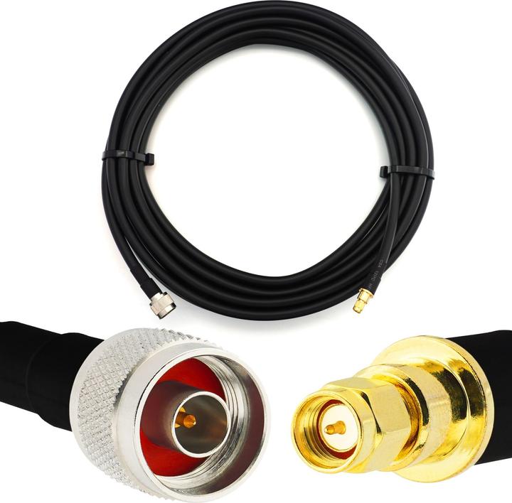 Rangeful SMA Male to N Male 5m Flexible Coaxial Cable - LMR400 UF UltraFlex equivalent HF400-NM-SM-5 (Antenna cable)