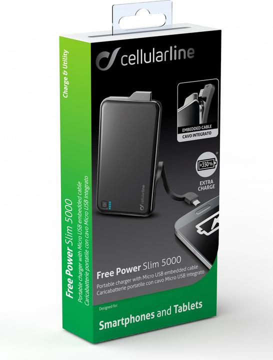 Actual product image Cellularline Free Power Slim (5000 mAh, 10 W, 18.50 Wh)