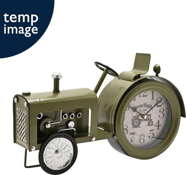 Actual product image Hometime Mantel Clock - Green Tractor