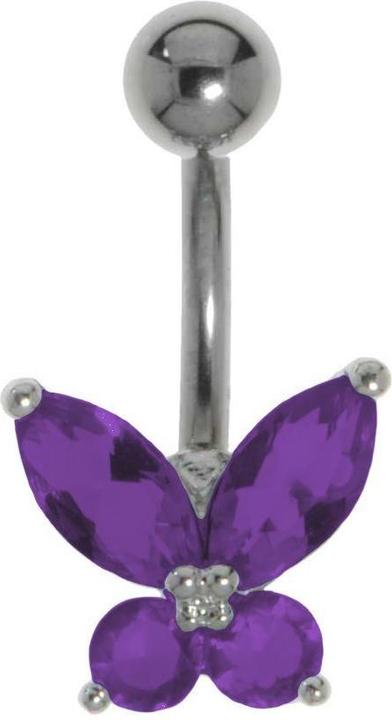 Actual product image Bijouteria Bellypiercing (Brass rhodium plated, Crystal, Titanium)