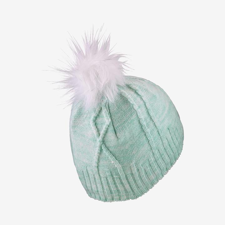 Actual product image Wedze Kids hat warm cable knit wool - light blue