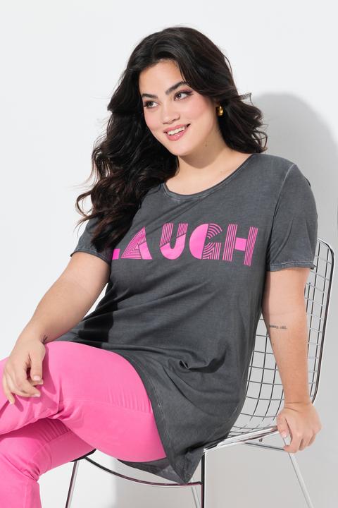 Produktbild Angel of Style T-Shirt, A-Linie, leuchtender Schriftzug LAUGH (44)