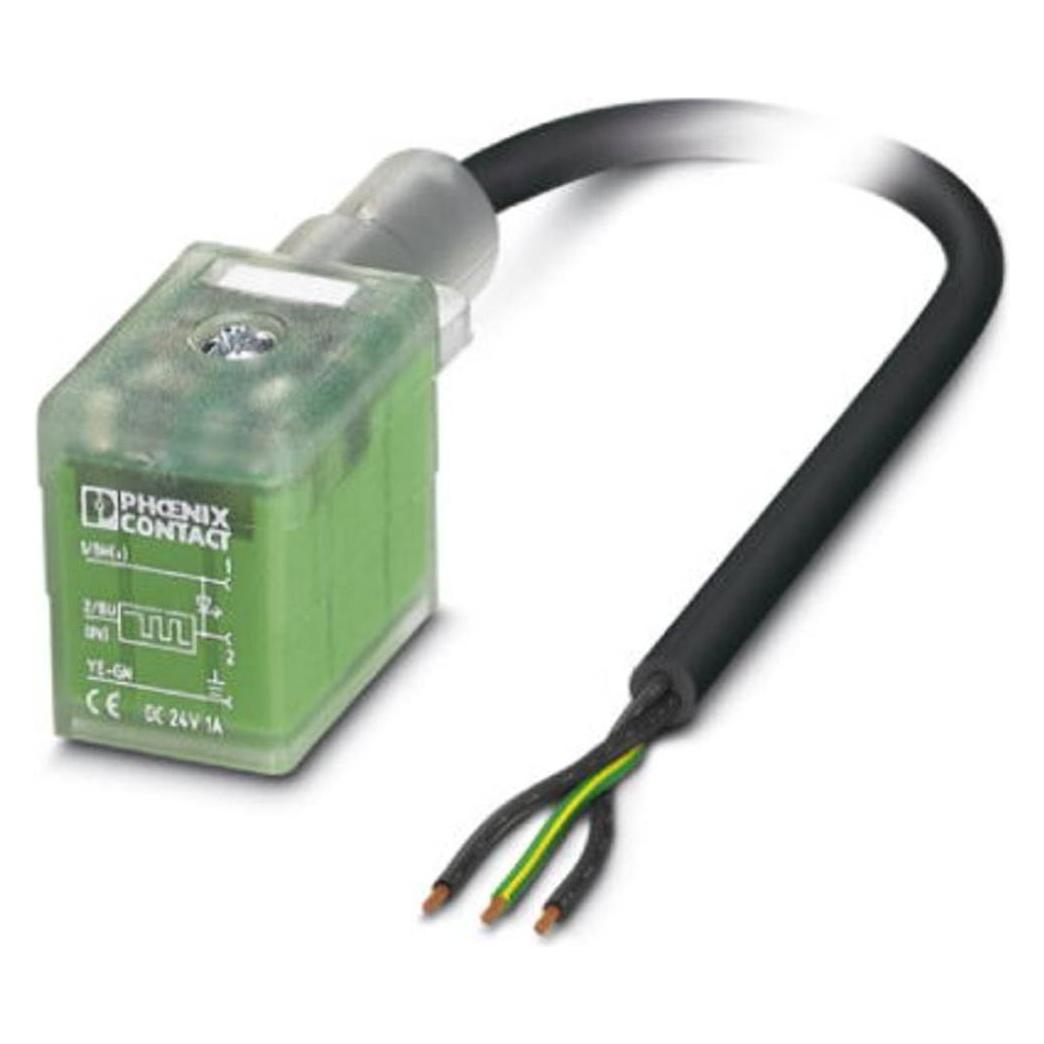 Phoenix Contact Ventilstecker mit angespritzter Leitung 1401339 Schwarz SAC-3P-10,0-PUR/B-1L-R-ES Inhalt: 1 St., Elektronikkabel + Stecker, Schwarz
