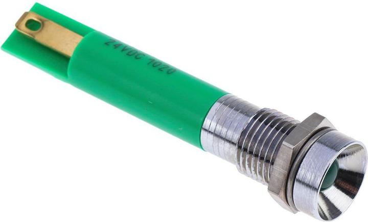 Produktbild RS PRO LED versenkt 8mm chrom 24VDC grün