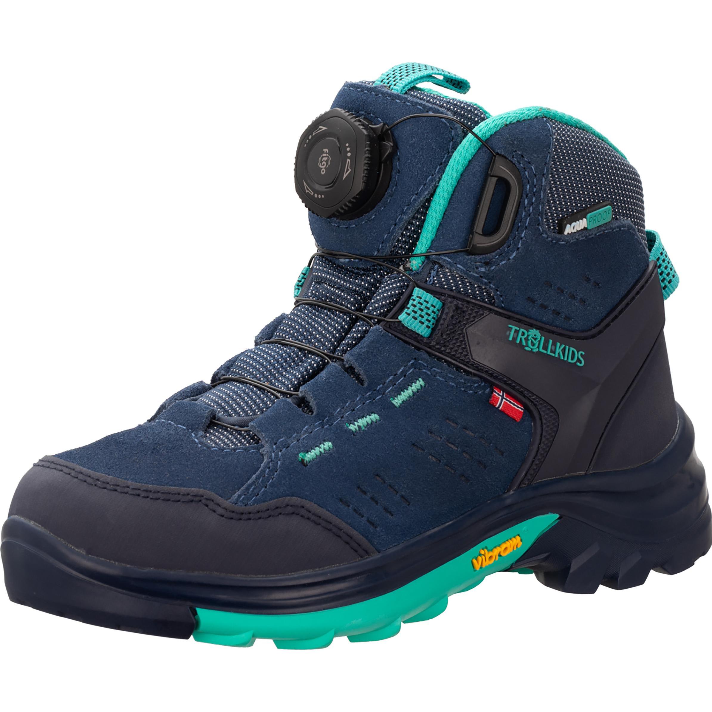 Trollkids, Unisex, Wanderschuhe, Kid's Gjende Hiker Mid (34), Blau