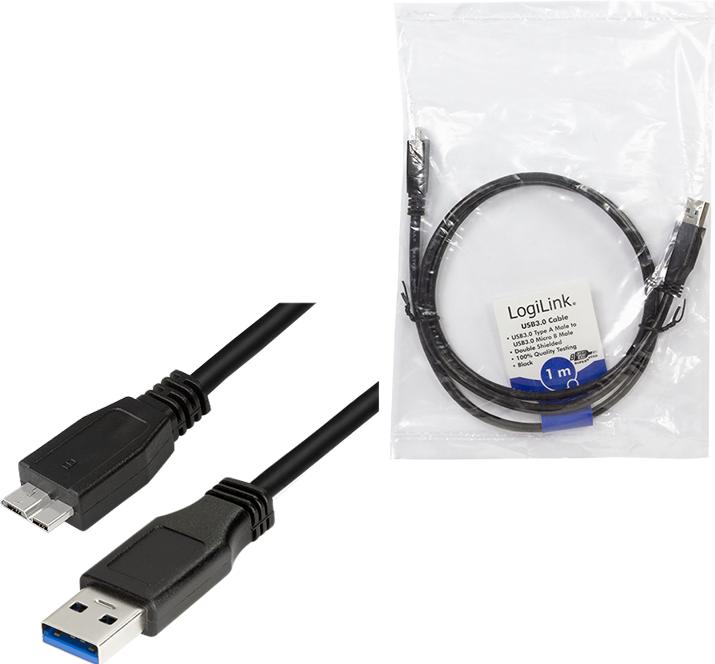 Produktbild LogiLink USB A — USB B Micro (1 m, USB 3.2 Gen 1)