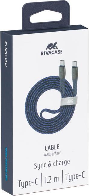 Produktbild Rivacase CABLE USB-C TO USB-C /BLUE PS6105 BL12 (1.20 m, USB 2.0, 60 W)