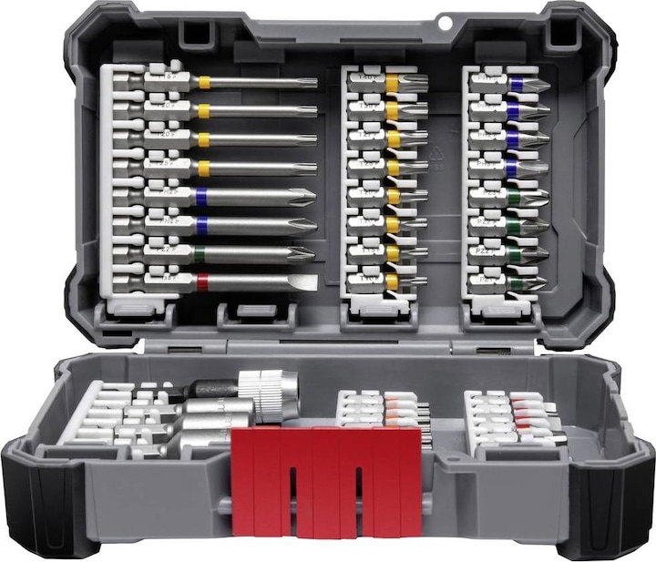 Image du produit Bosch Professional Zubehör Jeu d'embouts de vissage, 45 pièces (Croix Phillips PH 1, Croix Phillips PH 2, Croix Phillips PH 3, Croix Pozidriv PZ 1, Croix Pozidriv PZ 2, Croix Pozidriv PZ 3, Hexagonale (hexagonal) 3, Hexagonale (hexagonal) 4, Hexagone (hexagonal) 5, Hexagonale (hexagonal) 6)
