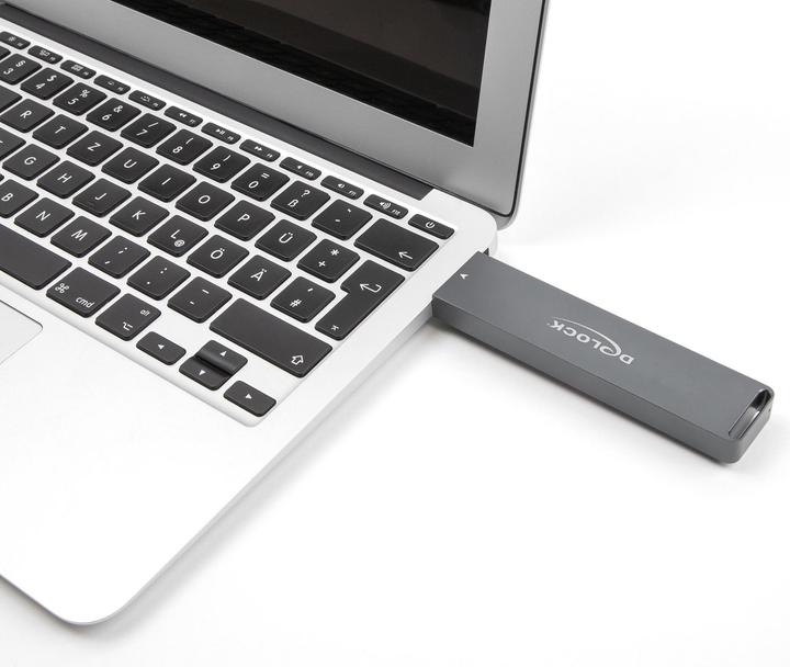 Actual product image Delock External enclosure for M.2 NVMe PCIe SSD or SATA SSD (M.2 2260, M.2 2242, M.2 2230, M.2 2280)