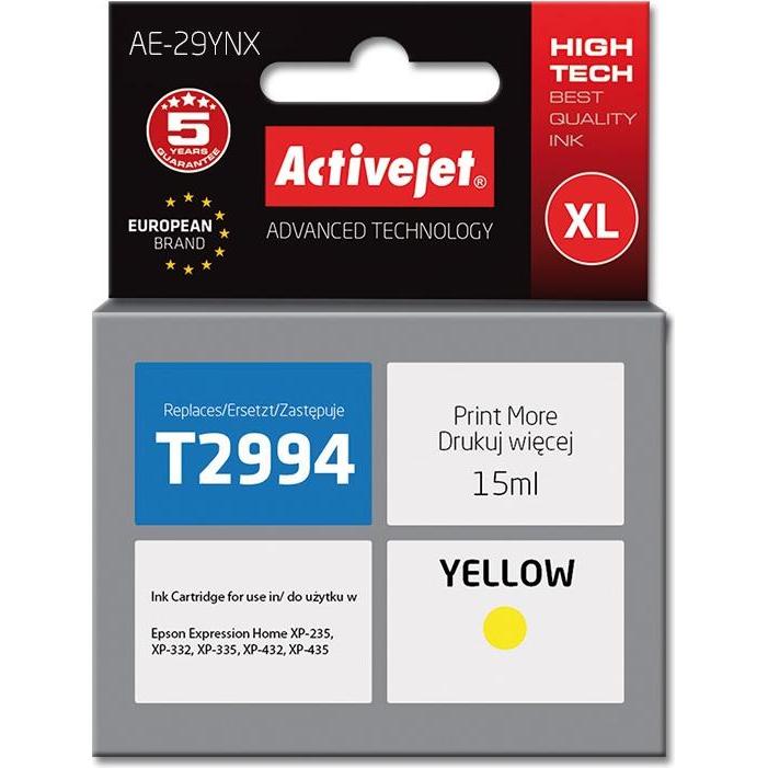 Activejet, Druckerpatrone, AE-29YNX Druckerpatrone (e) Kompatibel Hohe (XL-) Ausbeute (Y)