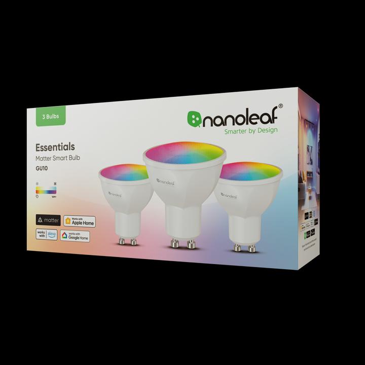 Produktbild Nanoleaf Essentials Smart GU10 Matter 3er Pack (GU10, 5 W, 400 lm, 3 x, G)