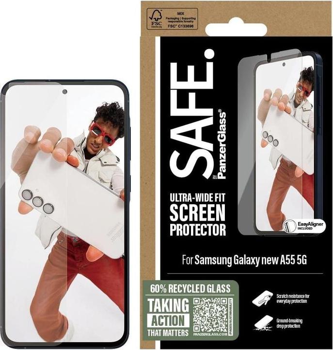 Produktbild PanzerGlass Safe By Screen (1 Stück, Samsung Galaxy A56, Samsung Galaxy A55)