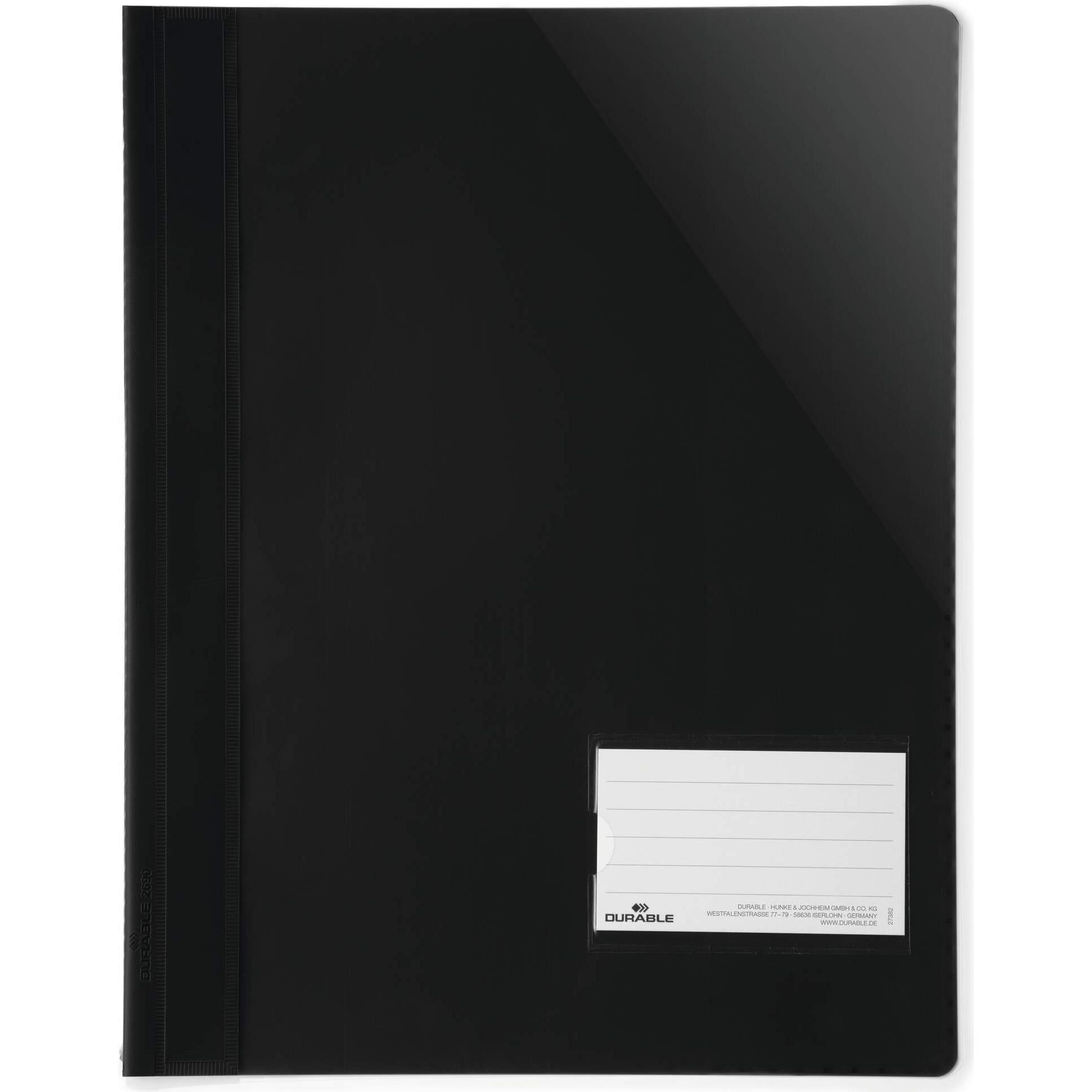 Durable, Mappe, 25 Schnellhefter Kunststoff schwarz DIN A4 überbreit (A4, 1 x)