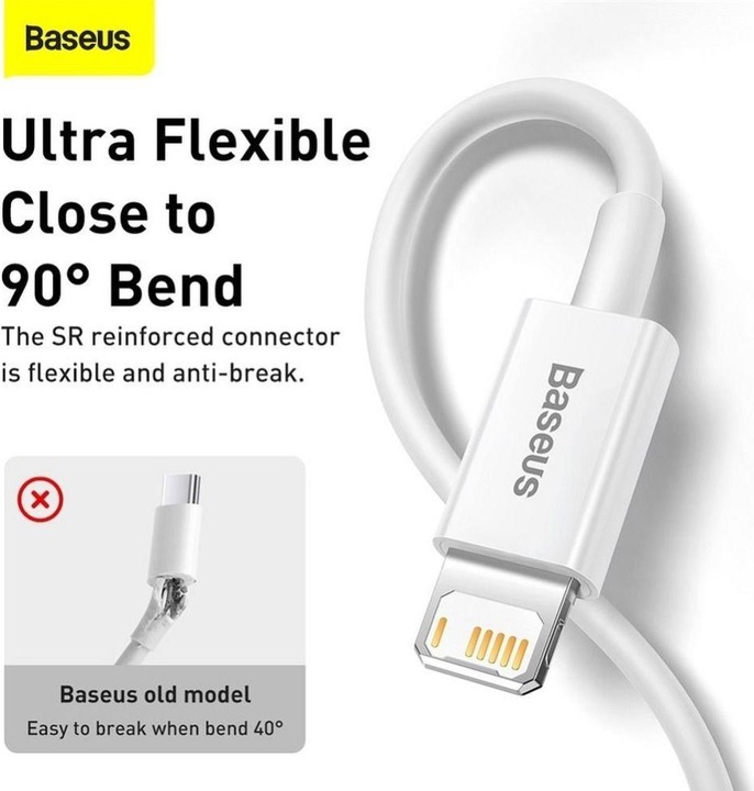 Actual product image Baseus USB Type A - Lightning (1 m, USB 2.0)