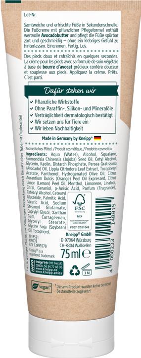 Image du produit Kneipp Crème pour les pieds express (Crème et gel pour les pieds, 75 ml)