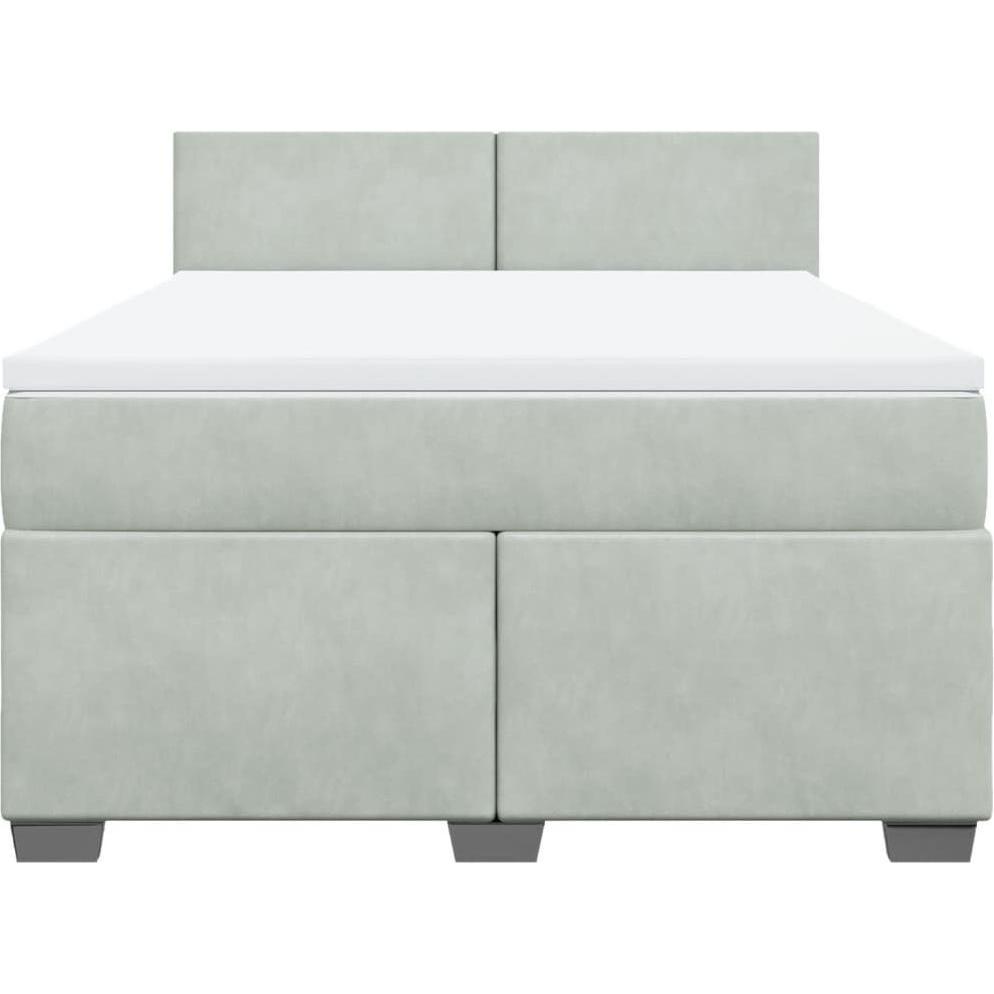 Thumbnail - VidaXL, Bett, Bo x springbett mit Matratze 140 x 200 cm Samt (140 x 200 cm)