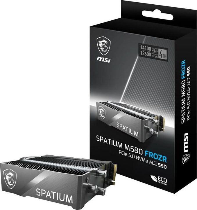 Actual product image MSI SPATIUM M580 PCIe 5.0 NVMe M.2 4TB FROZR (4000 GB, M.2 2280)