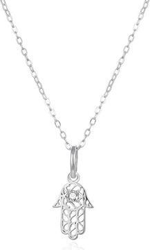 Agato Silver Hamsa Necklace - Hand Of Fatima With Chain And Pendant