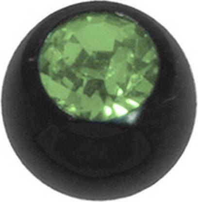 Produktbild Bijouteria 1.2mm Piercing-Kugel (Premium Kristall, PVD Beschichtung (schwarz), Chirurgenstahl 316L)