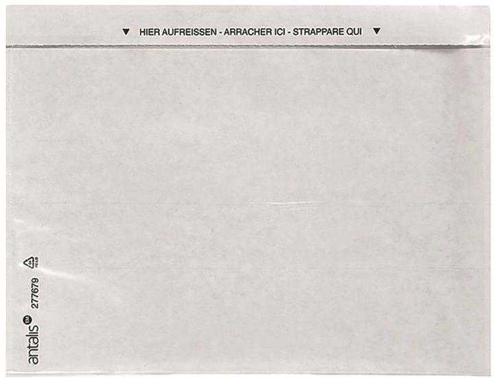 Produktbild Antalis Dokumententasche C5 ohne Druck, 1000 Stück, Transparent (C5, 1000 Stk.)