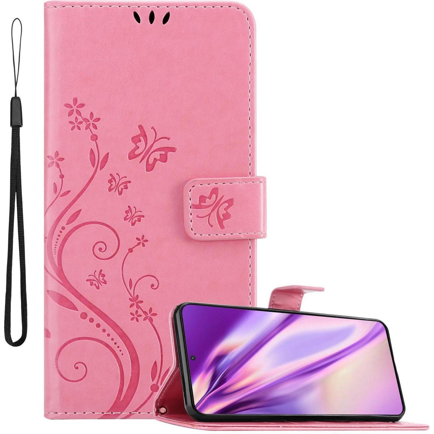 Cadorabo Flower Book Hülle (Samsung Galaxy S21+), Smartphone Hülle, Rosa