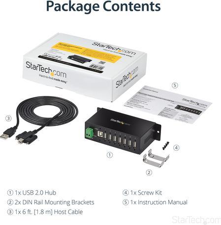 Actual product image StarTech Mountable 7 Port Rugged Industrial Hub (USB-B, 7 Ports)