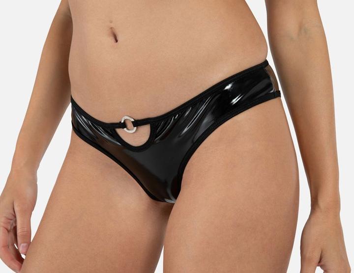 Actual product image Christine Le Duc Open Crotch Thong Dark Desire - black (L)