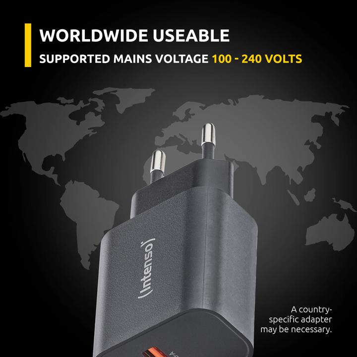 Produktbild Intenso Power Adapter W30AC, 30W, USB-A und USB-C Anschluss, für iPhone, iPad, Tablet, Samsung Galax (30 W)