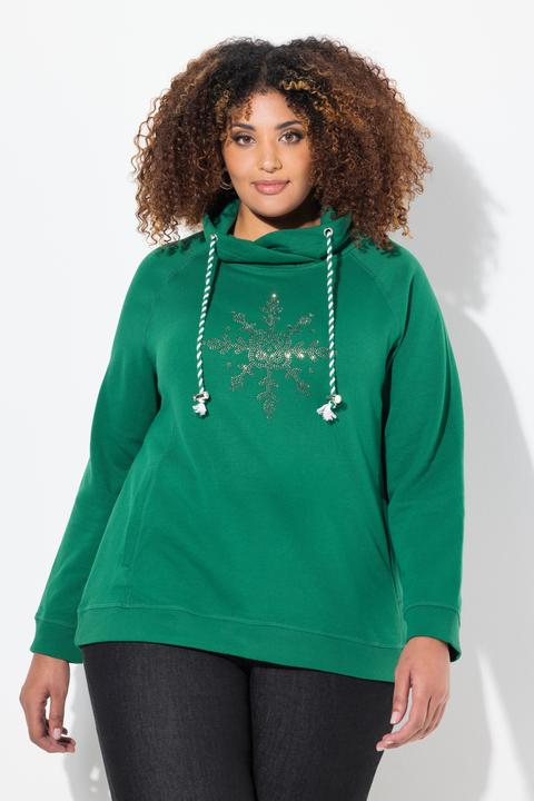 Produktbild Ulla Popken Sweatshirt, Eisstern, Stehkragen, Taschen, Langarm (46, 48)