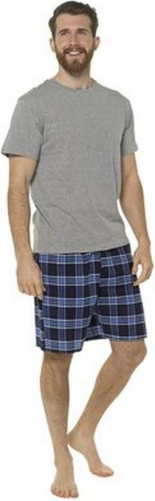 Actual product image Foxbury Mens Jersey Checked Short Lounge Set (M)