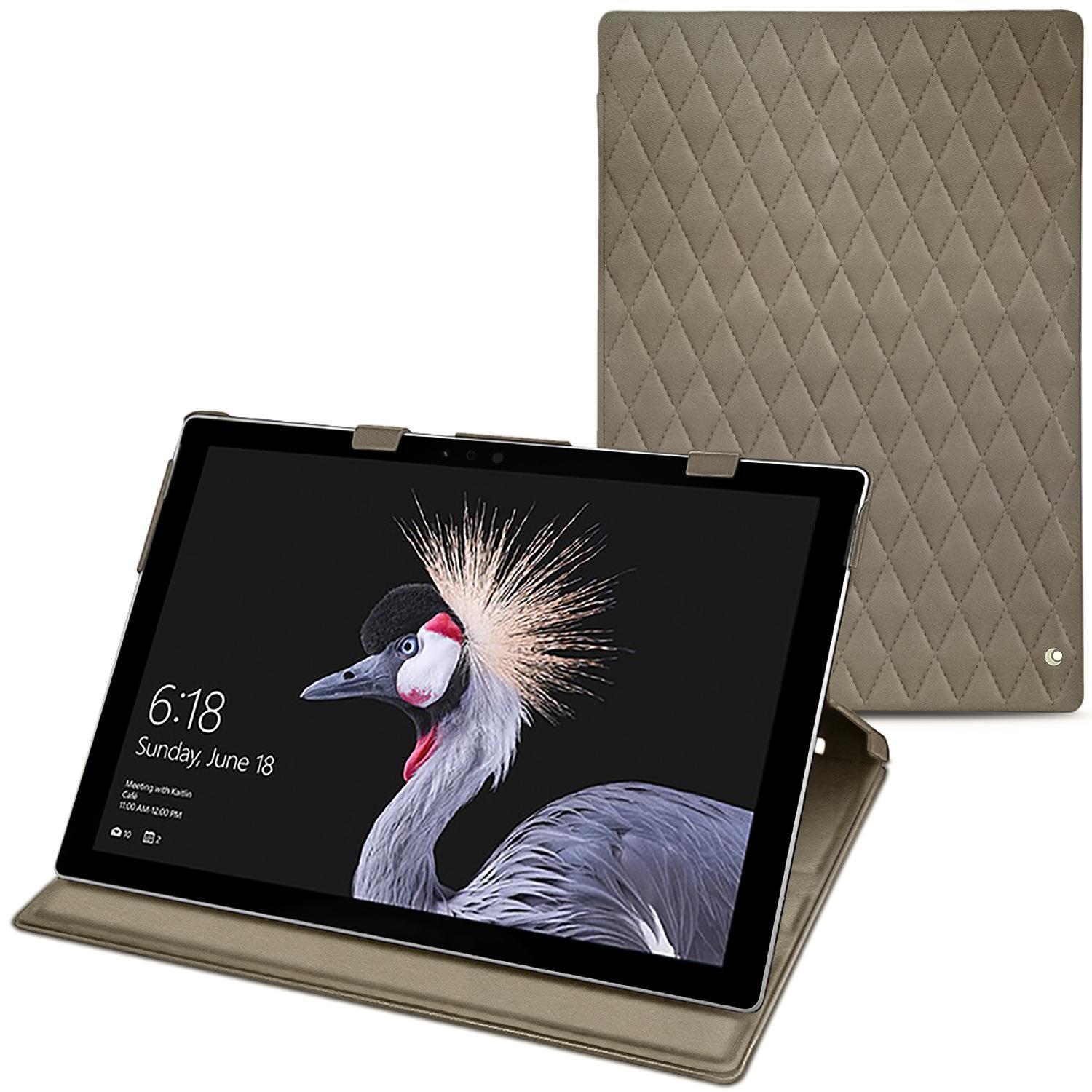 Noreve Lederschutzhülle vertikal (Surface Pro (2017)), Tablet Hülle, Beige