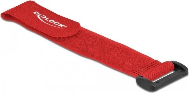 Actual product image Delock Velcro cable tie with loop L 190 x W 25 mm red 5 pieces (Velcro cable ties, 190 mm, 5 pcs.)