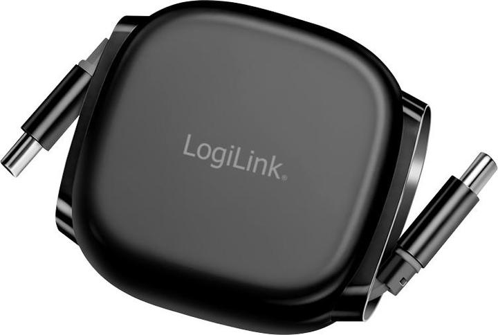 Produktbild LogiLink USB 2.0 Type-C-Kabel, C/M zu C/M, ausziehbar, 480 Mbit/s, 60W, schwarz, 1 m (1 m, USB 2.0, 60 W)