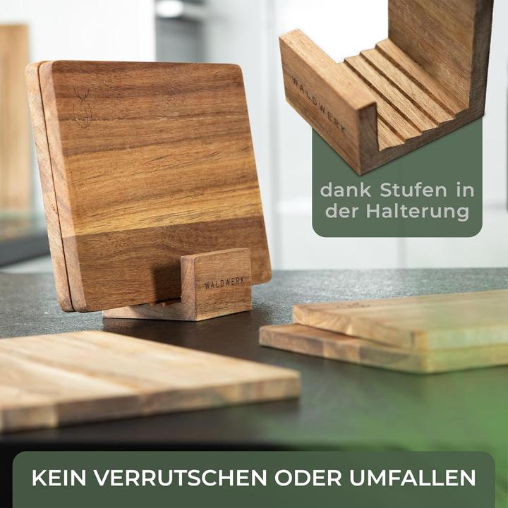 Image du produit 5-teiliges Frühstücksbrettchen-Set mit Ständer