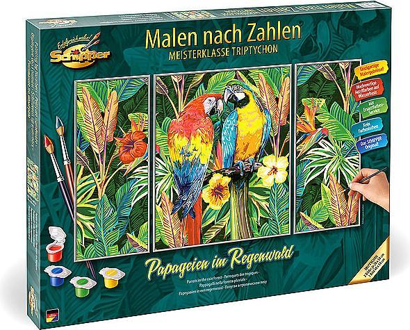 Actual product image Schipper Painting by numbers parrots in the rainforest