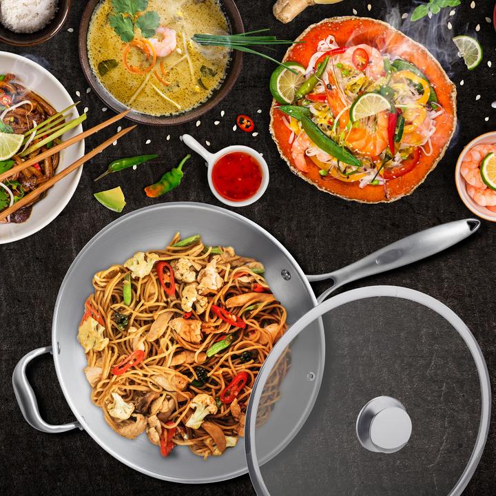 Produktbild Relaxdays Wok (Edelstahl, 30.50 x 16 cm)