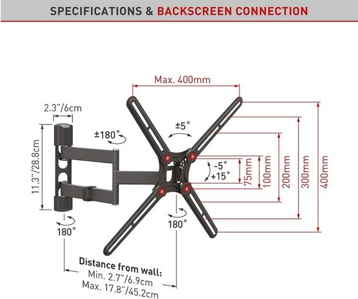 Actual product image Barkan Wh 3400 (Wall, 65", 49 kg)