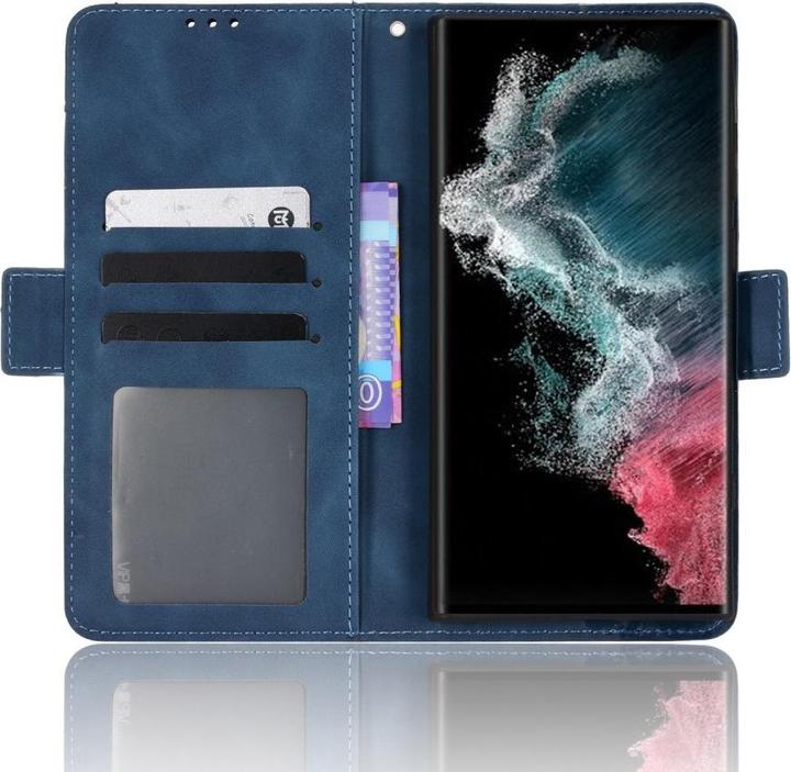Produktbild Cover-Discount Galaxy S22 Ultra - Etui mit vielen Kartenfächer dunkelblau (Samsung Galaxy S22 Ultra)