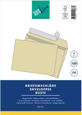Immagine prodotto BüroLine Busta da lettera - pieghe laterali (C4, 6 x)