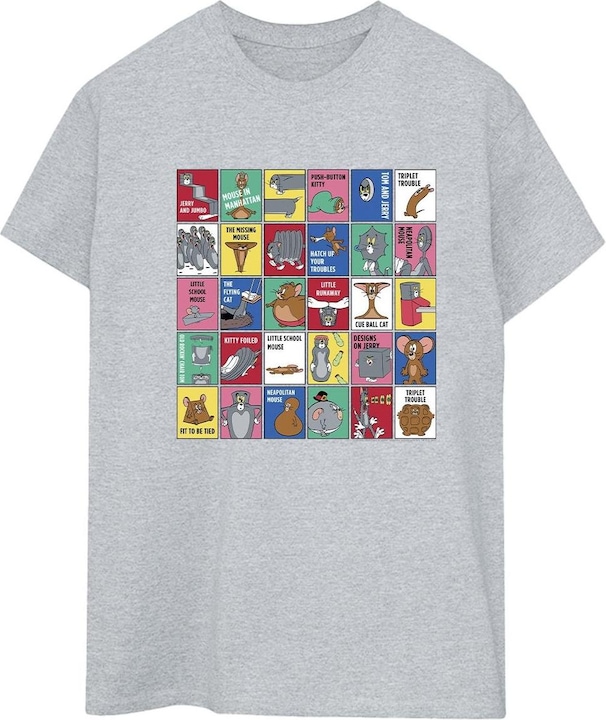 Immagine prodotto Tom & Jerry Grid Squares Maglietta Ampia Donna (M)