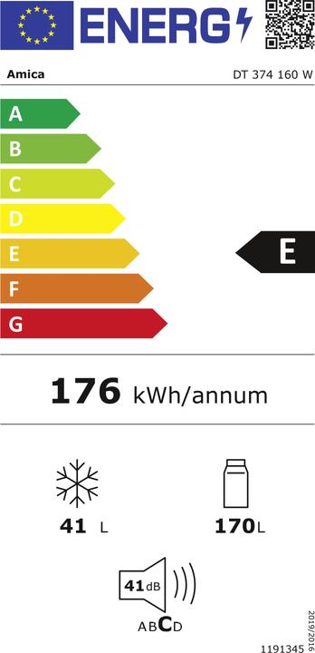Energie-Label Amica Kühl/Gefrierkombi (211 l)